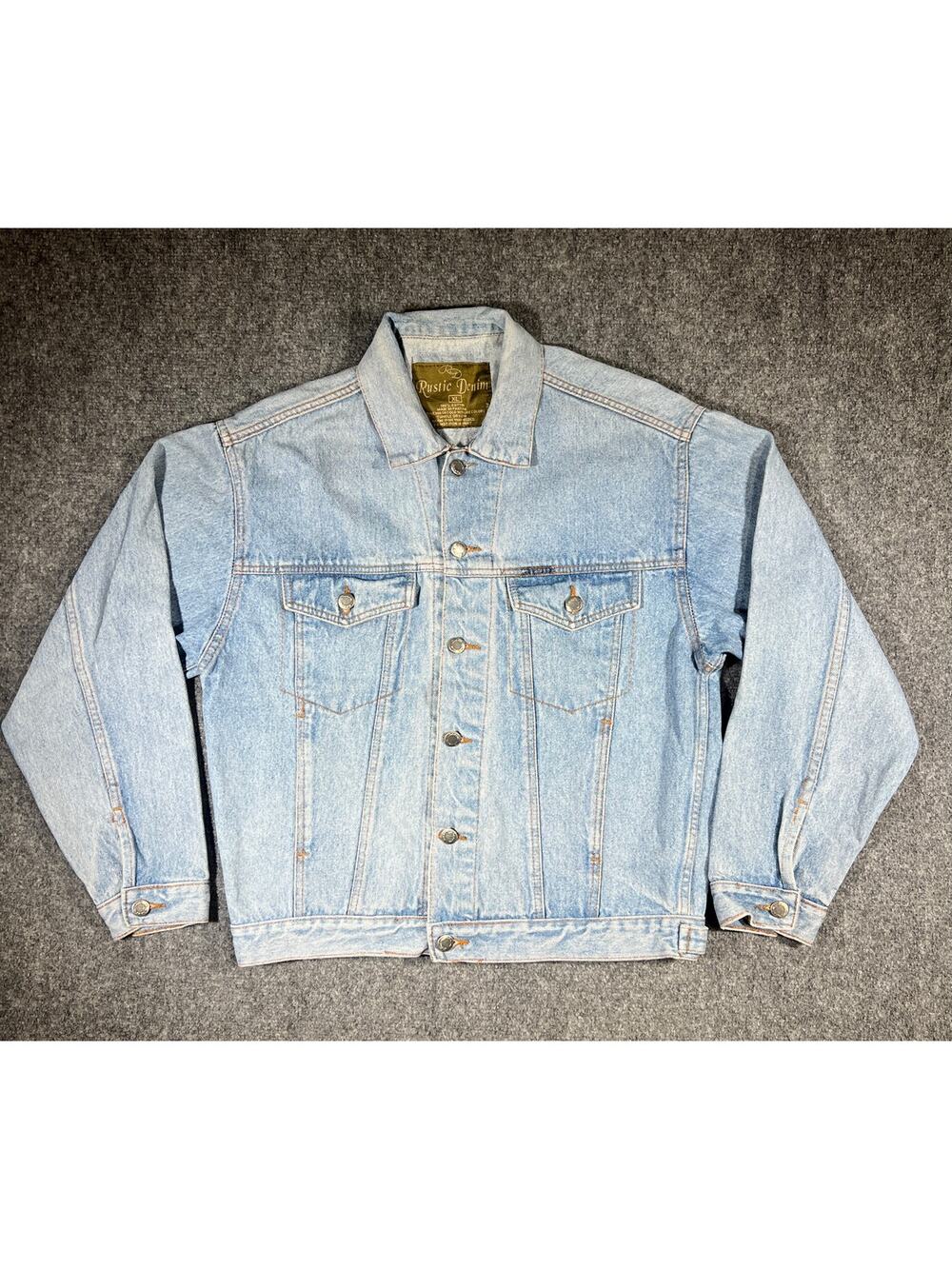 Y2K Rustic Denim Light Wash Denim Jacket Womens XL Blue